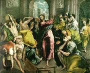 El Greco cleansing of the temple oil